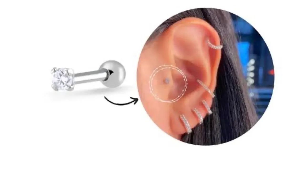 Piercing ponto de luz em prata