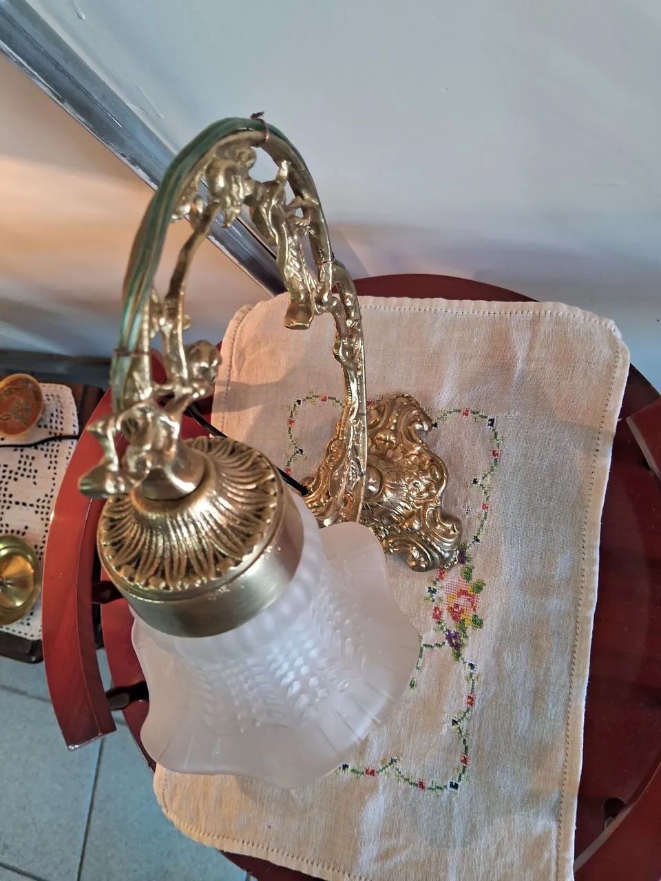 Abajur vintage em bronze maciço  - Foto 5