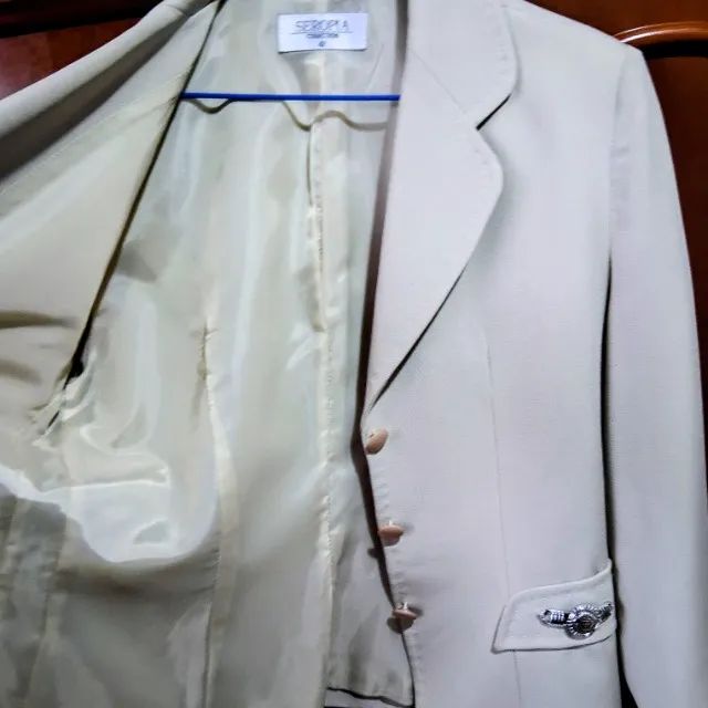 conjunto (terno com saia) Tailleur off-white seropia - Foto 5