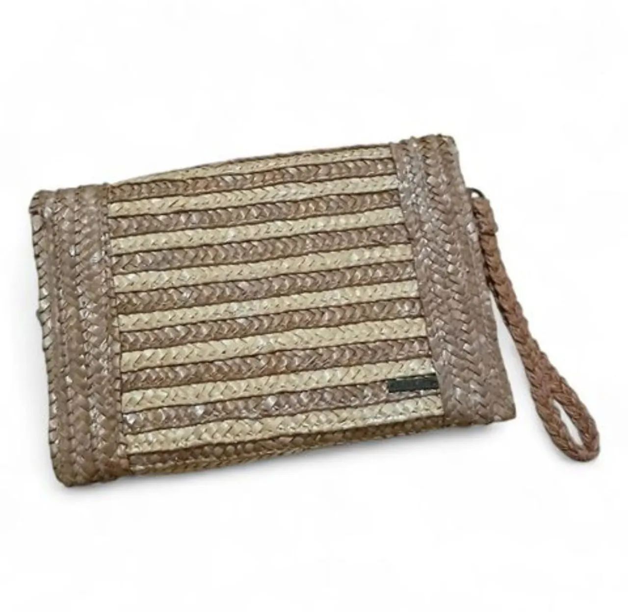 Clutch bolsa de mão Lelis Blanc em palha - Foto 3