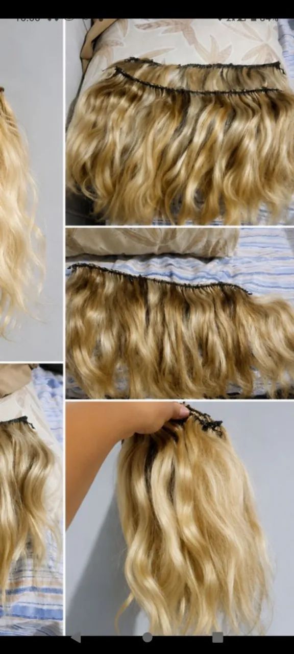 2 telas Cabelo humano loiro  - Foto 2
