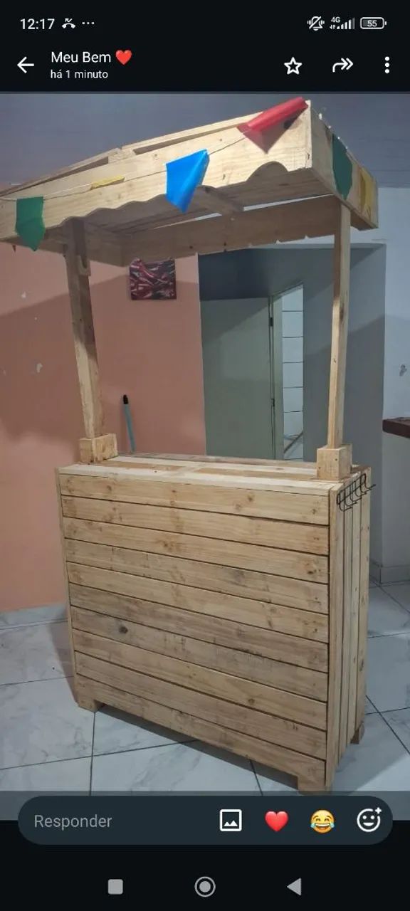 Barraca de Palete com rodanas 
