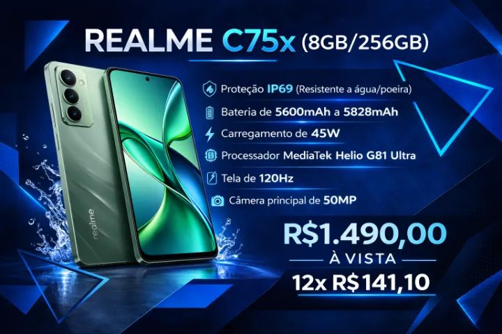 REALME C75x (8GB/256GB) - Celulares e Smartphones - Santo Afonso