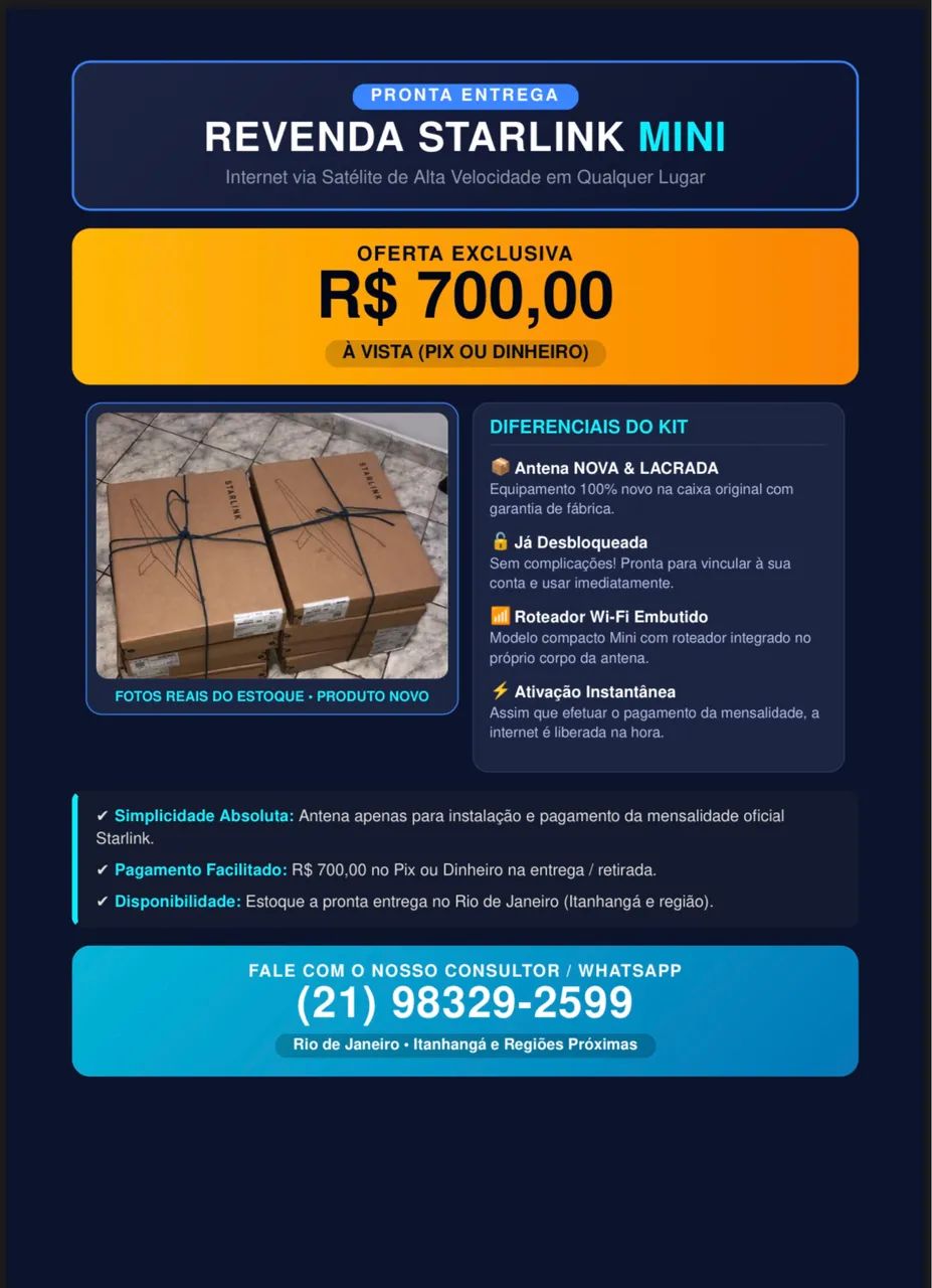 Kit Antena Starlink Mini