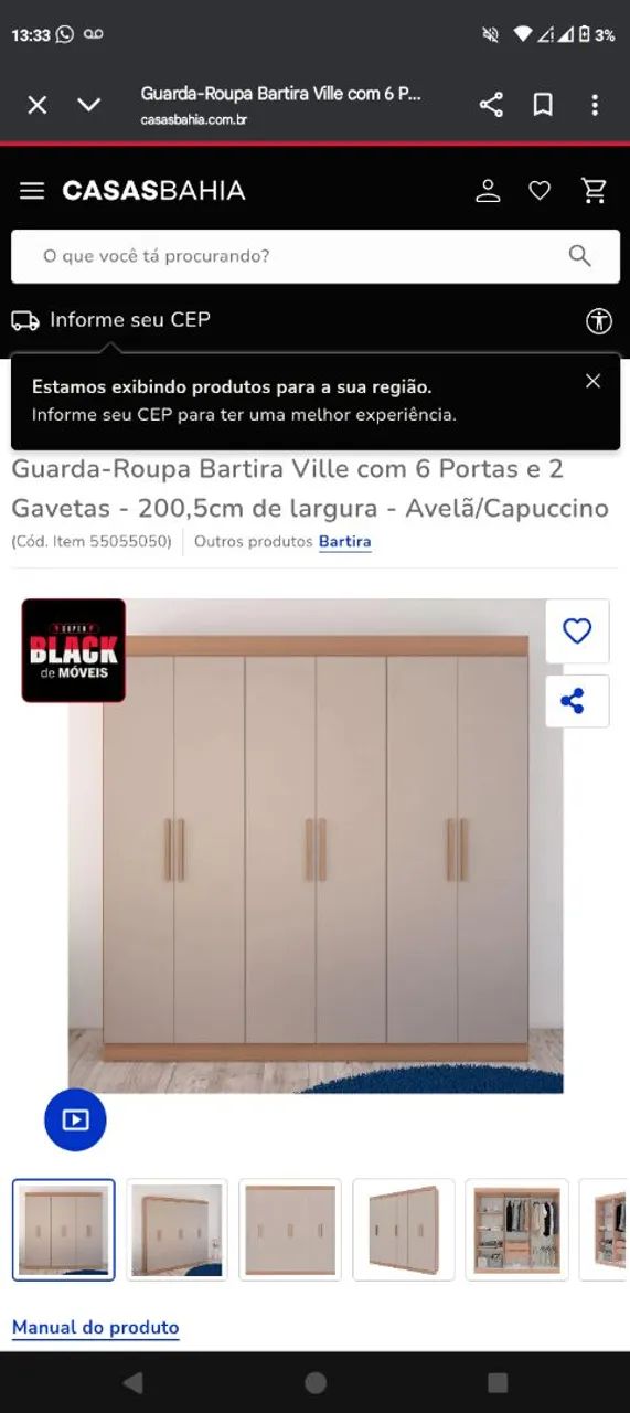Guarda roupa 6 portas - Foto 2