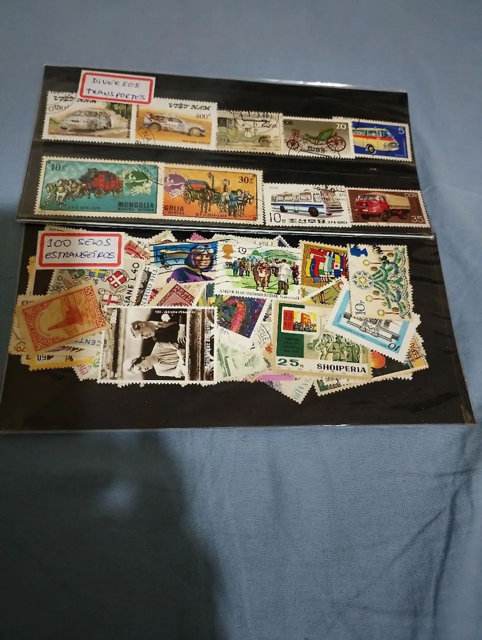 2 envelopes com selos estrangeiros raros e diversas  - Foto 3