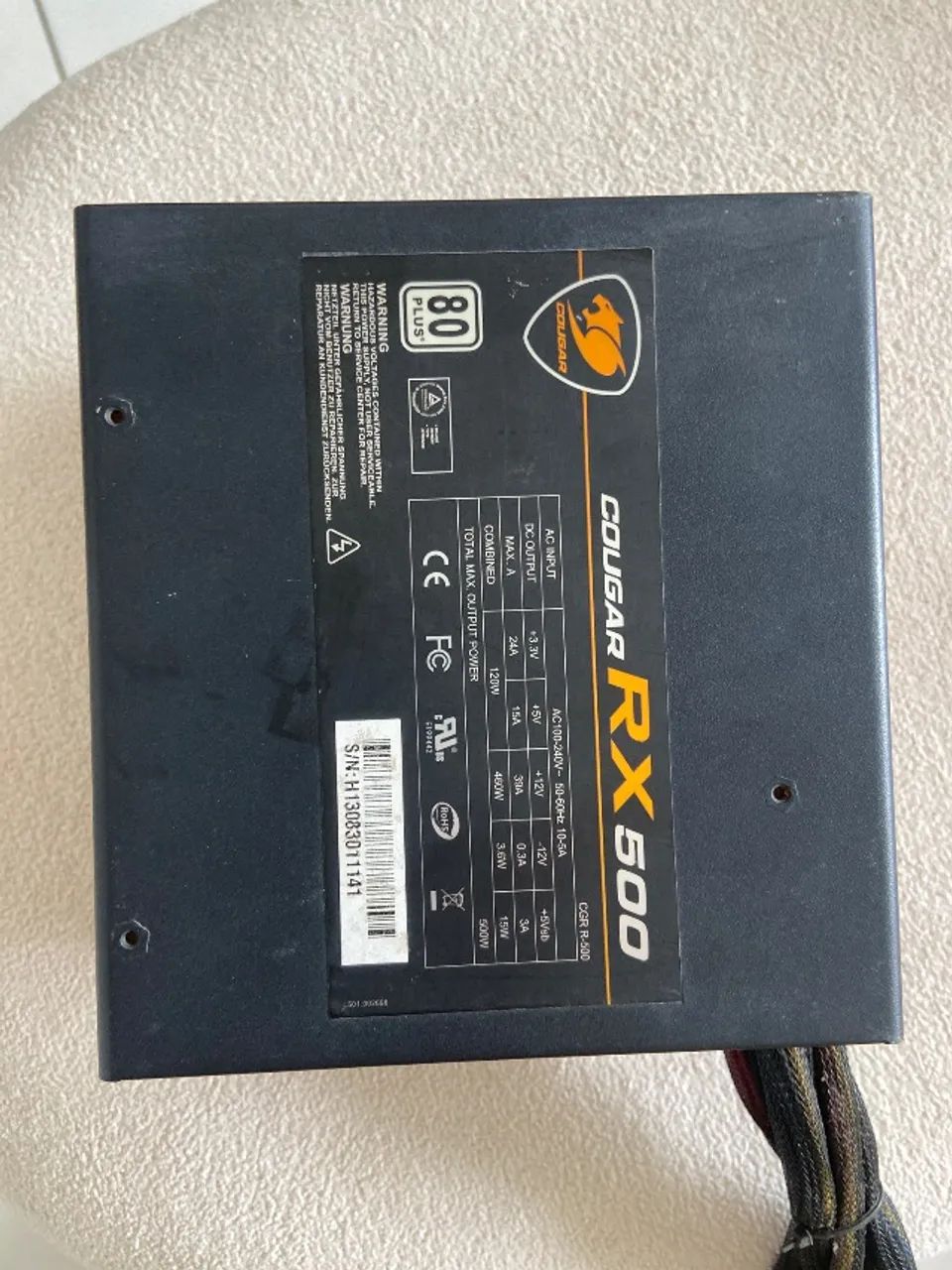 Fonte Cougar 500w 80 plus - Foto 2