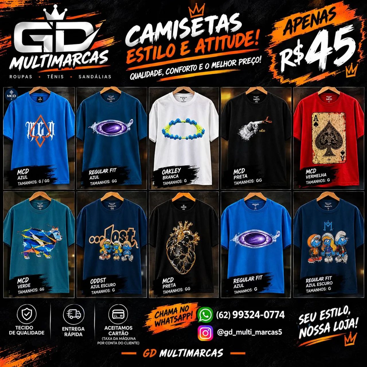 ?Camisas em promoções na GD multimarcas ?