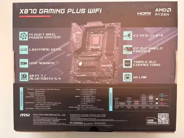 Placa-mãe MSI X870 Gaming Plus WiFi - Nova - AM5 DDR5 - Foto 3