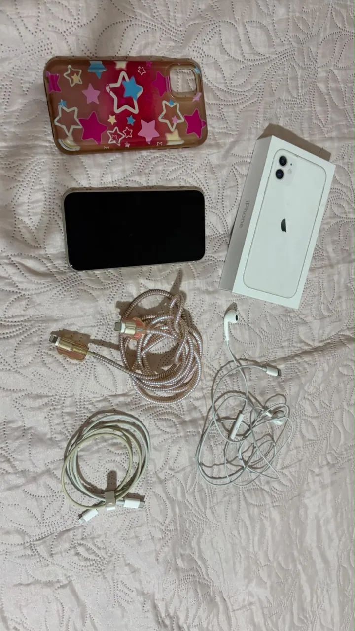 iPhone branco 128 GB + cabo original + fone - Foto 3