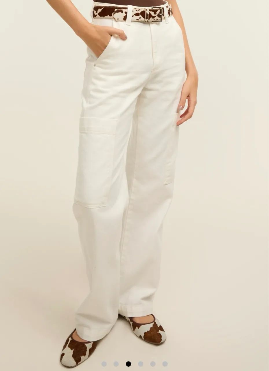 Calça cargo branca feminina - Foto 4