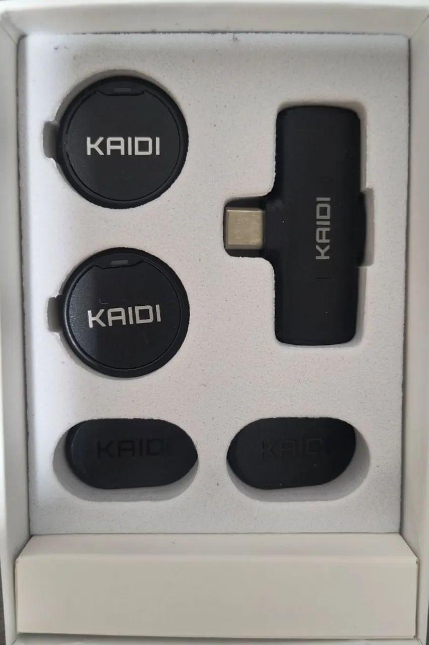 Microfone de Lapela Sem Fio Kaidi KMF4-C P/ Android e Iphone á Partir Do 15 - Foto 2