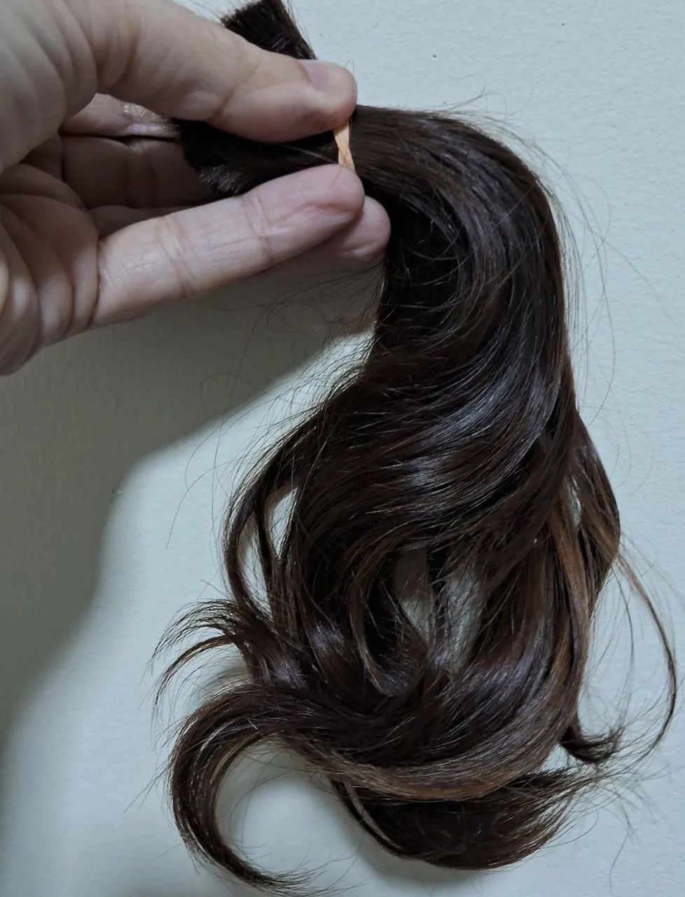 Cabelo humano natural castanho mecha 25cm - Foto 4