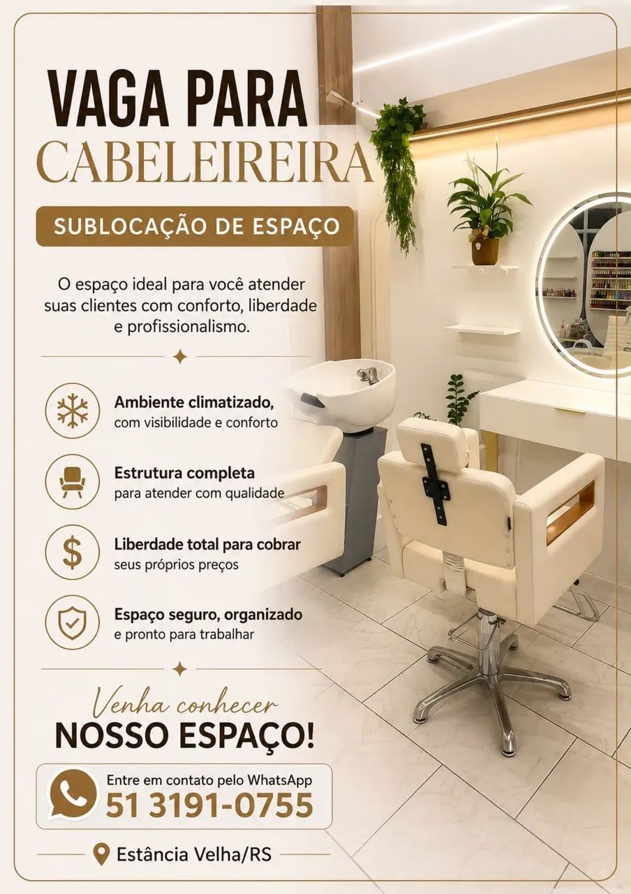 Espaço para sublocação cabeleireira EV
