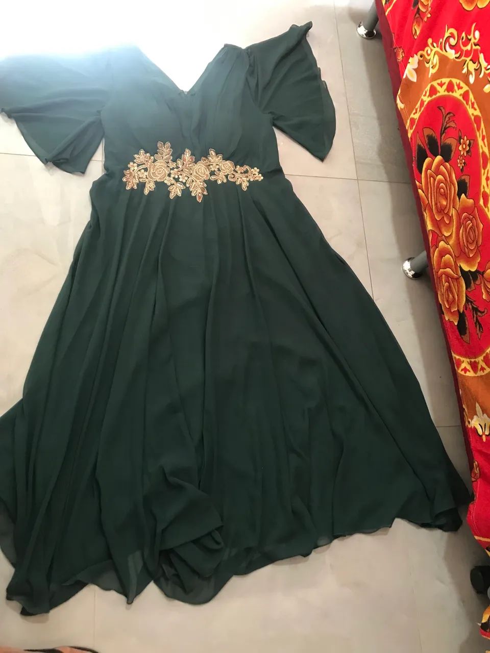 Vestido para madrinha drapeado verde com bojo - Foto 2