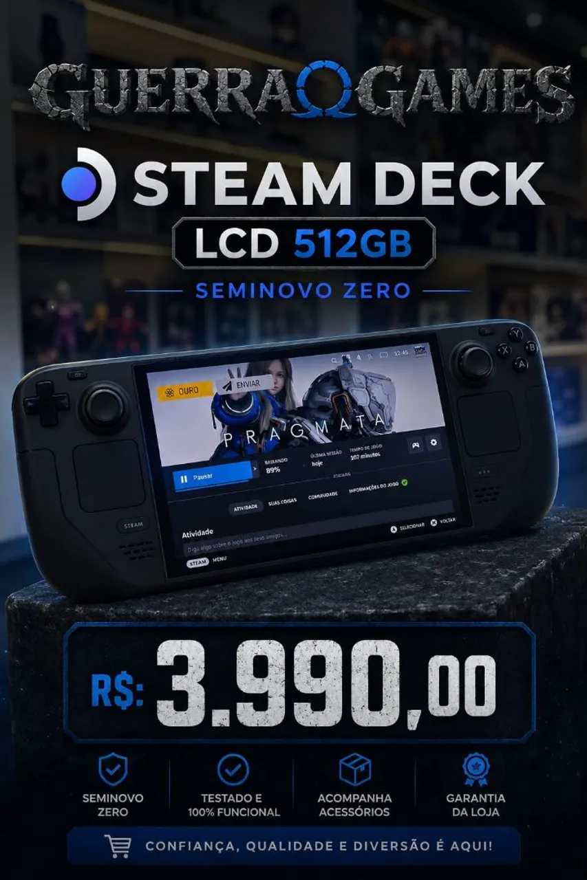 Steam deck 512gb LCD semi. - Peças e Acessórios de Vídeo Game