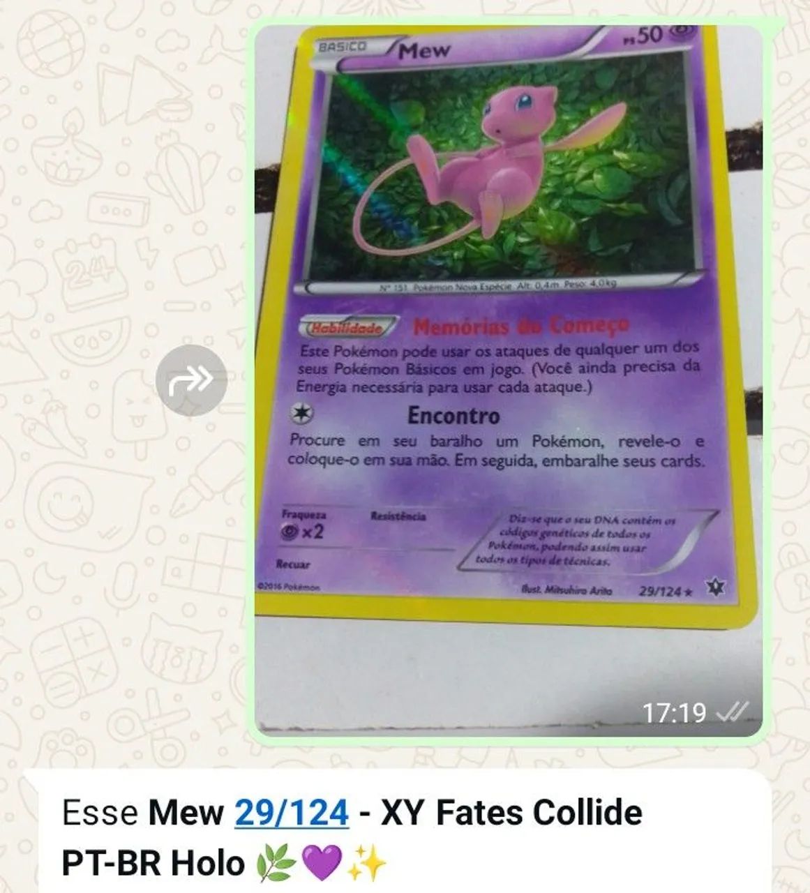 Carta pokémon original bem conservada 