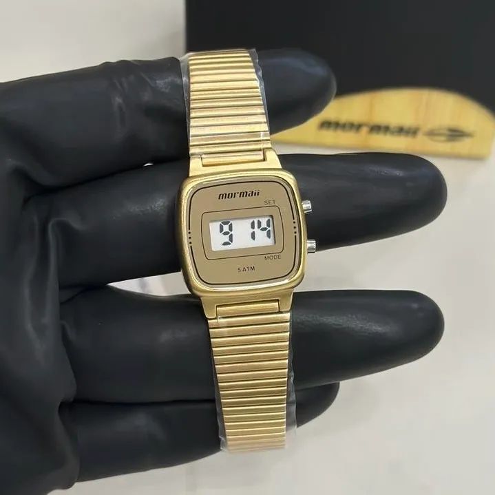 Relógio Mormaii vintage dourado original 