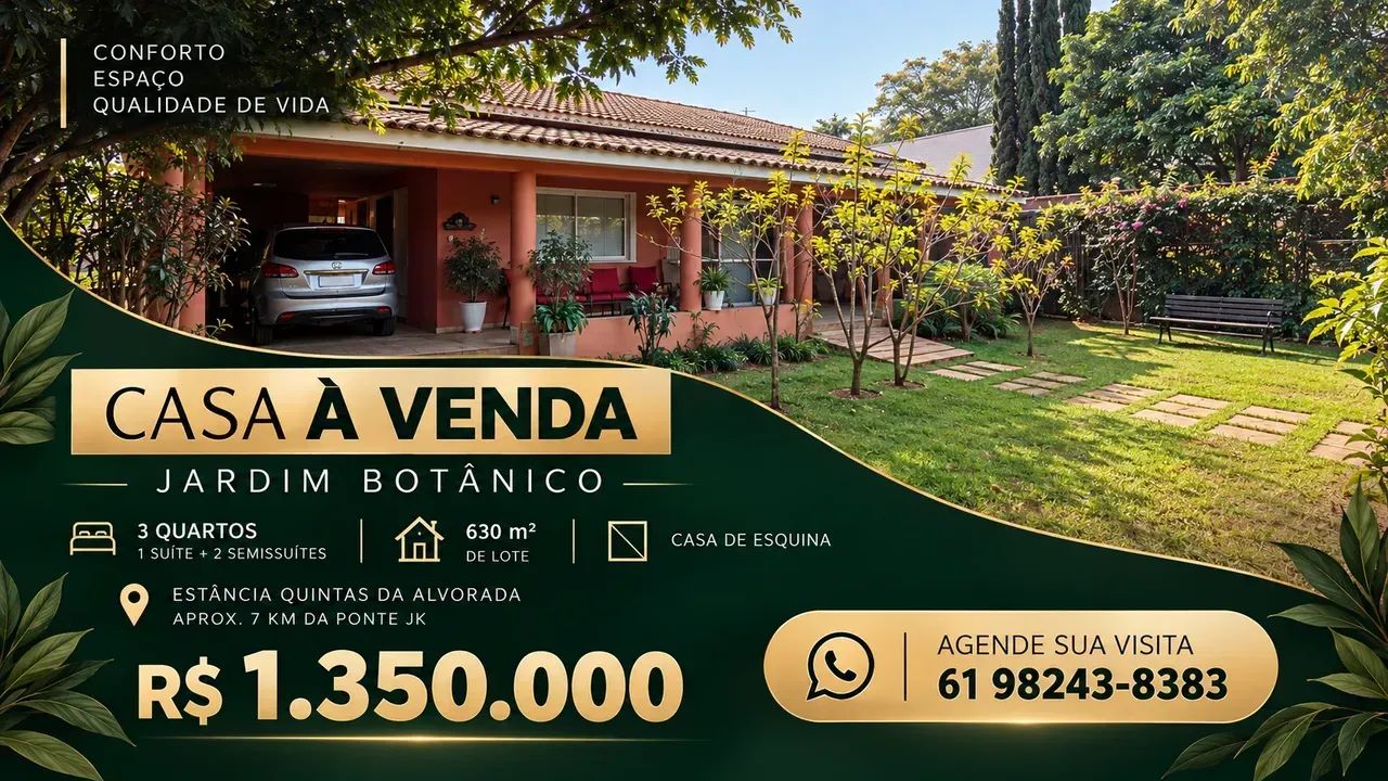 Casa de esquina com 3 quartos na Estância Quintas da Alvorada