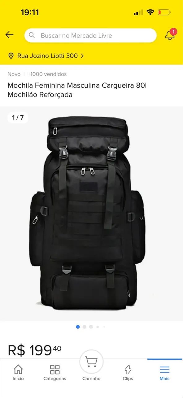 Mochila para acampamento