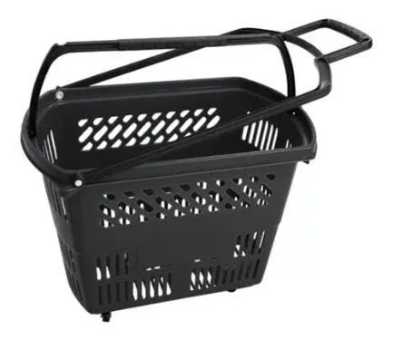 Cesta com rodas e alça