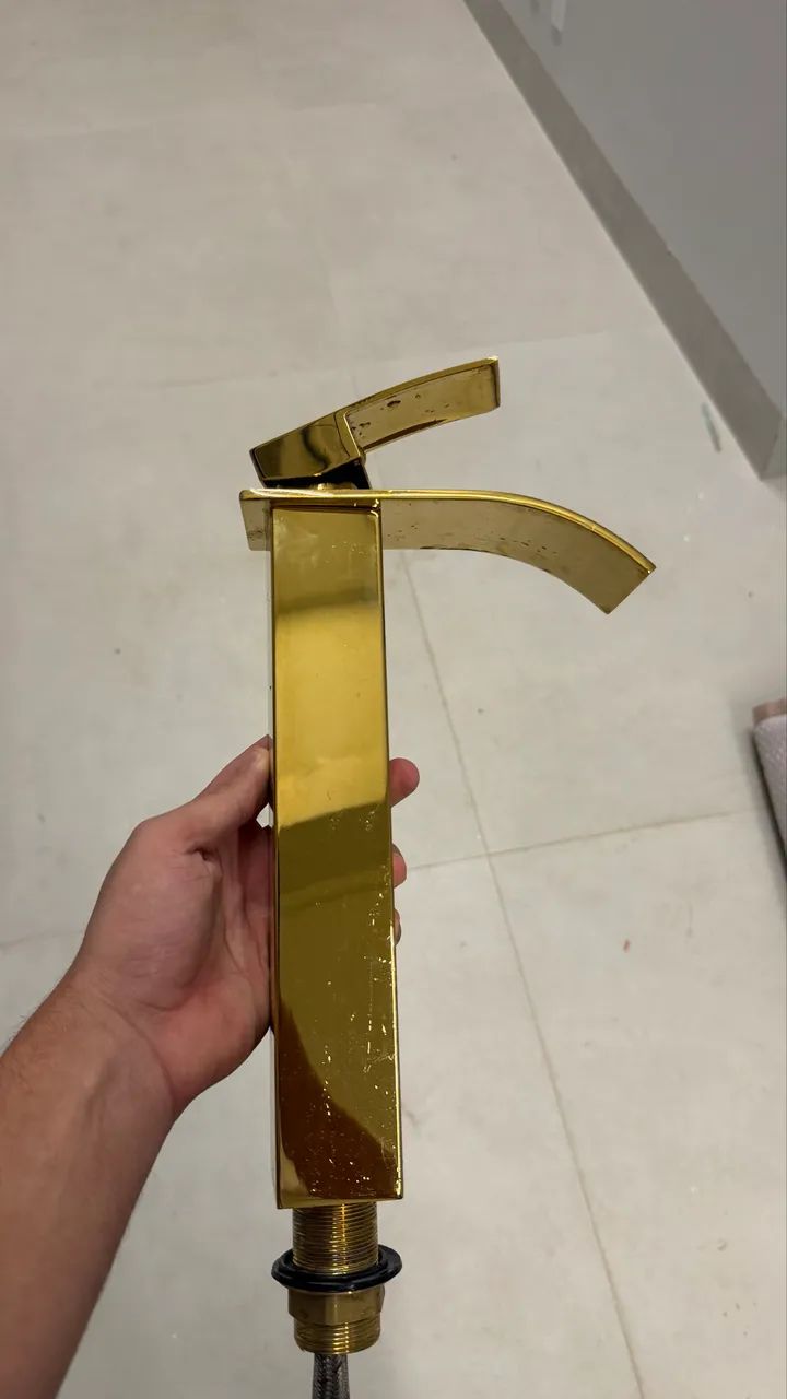 Conjunto Luxo Banheiro Duplo Dourado | 2 Cubas + 2 Torneiras + Bancada - Foto 3
