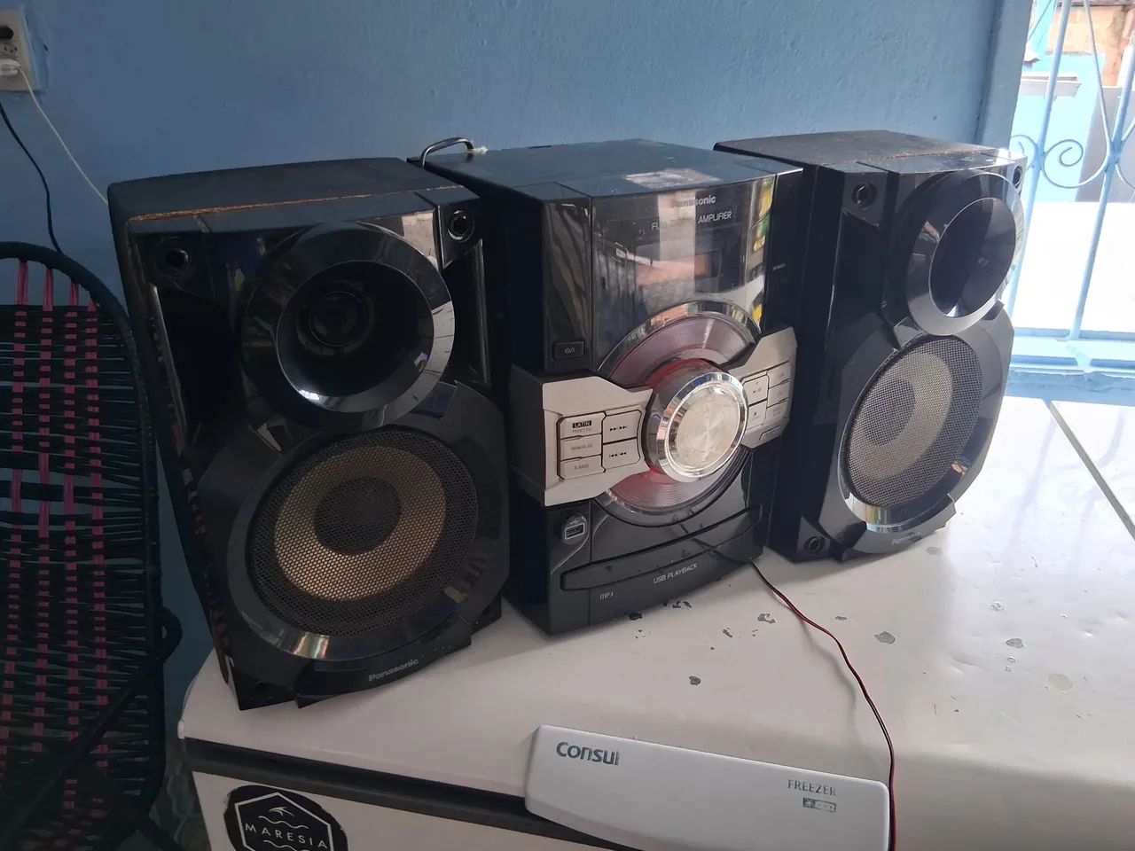 Aparelho de som Panasonic, baratinho.
