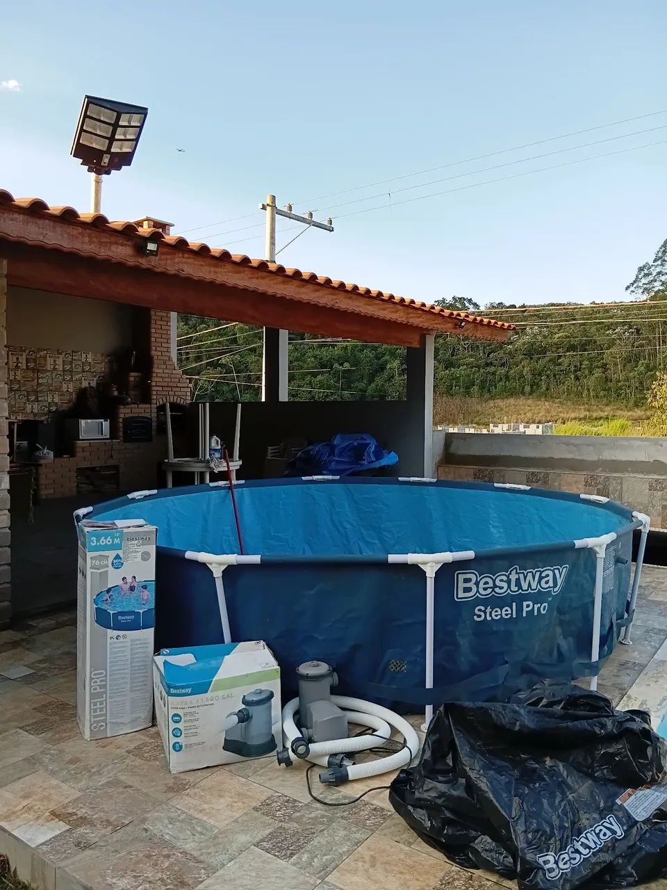 Piscina plástico 6.500 l completa