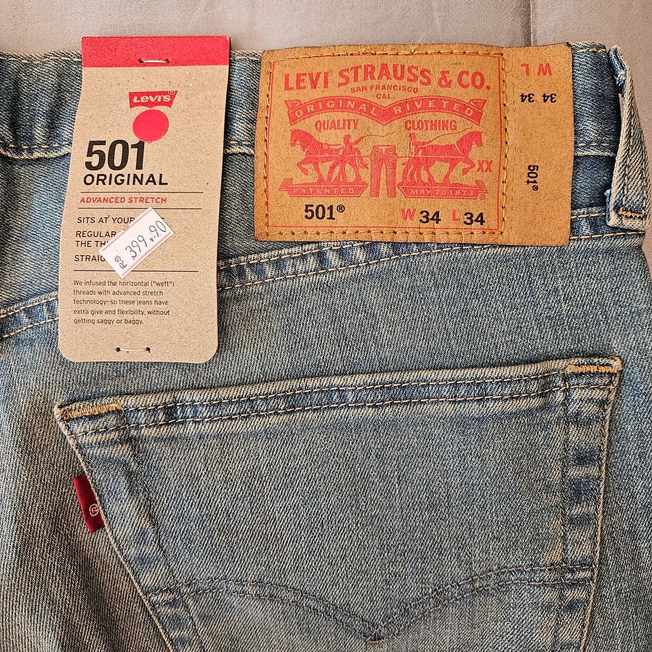 2 calças levis novas com preço e etiqueta