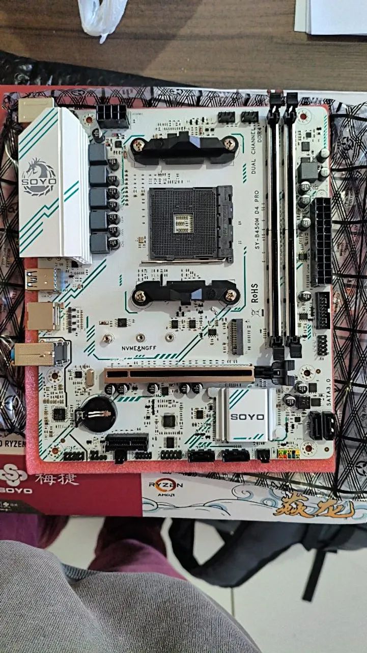 B450 soyo Ryzen 5 pro 2400g, 16 de ram e Nvme m2 - Foto 2