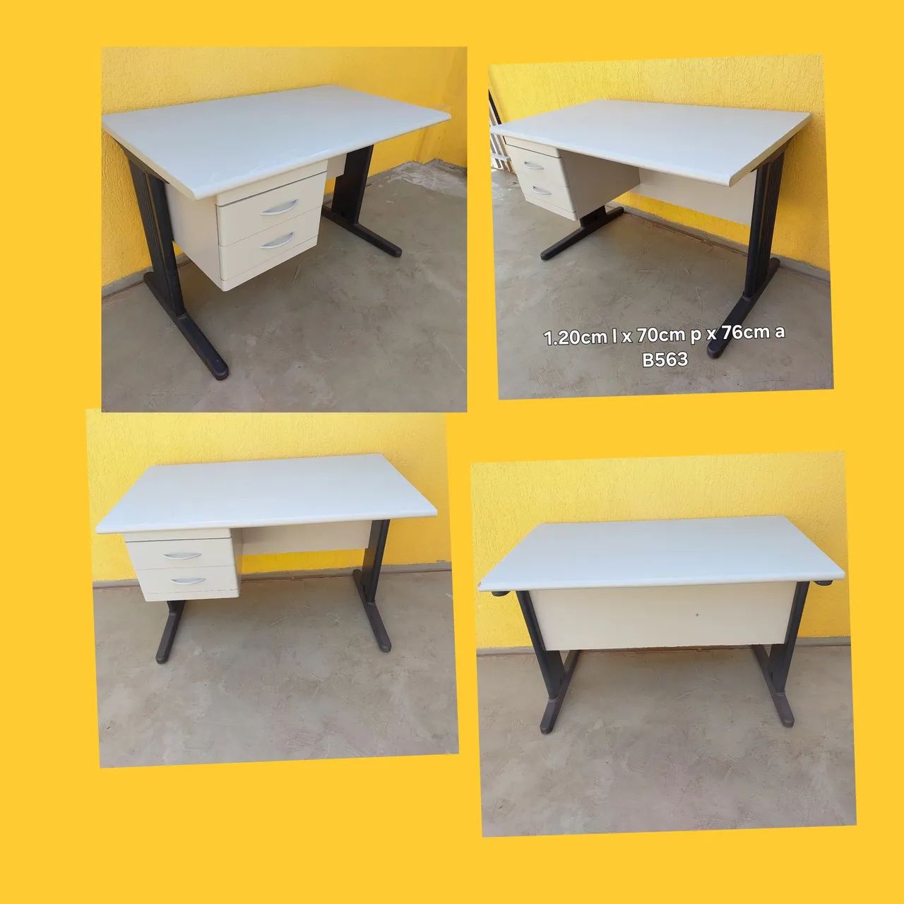 Mesa escritório com gavetas