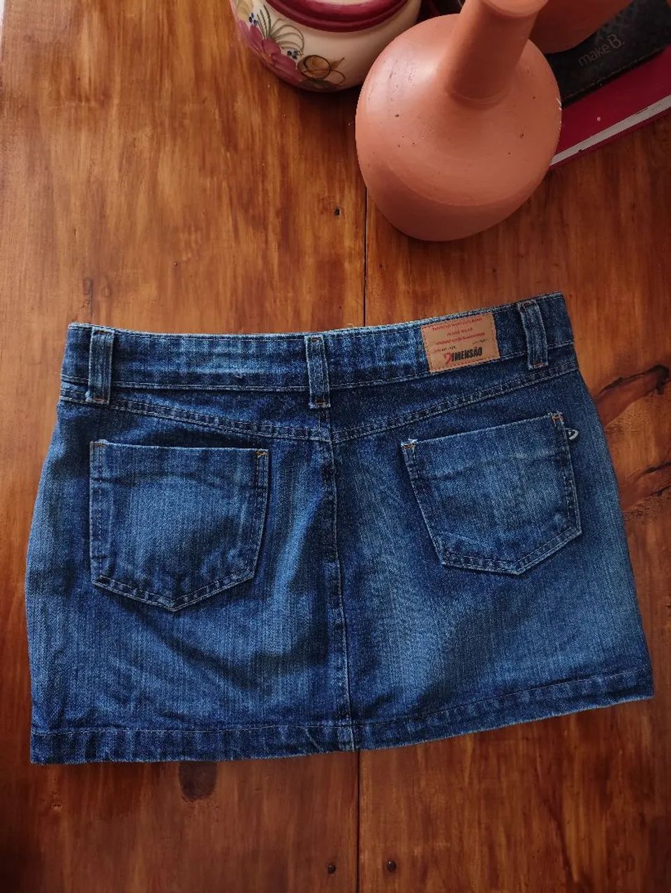 mini micro saia jeans curta anos 2000 y2k vintage - Foto 5