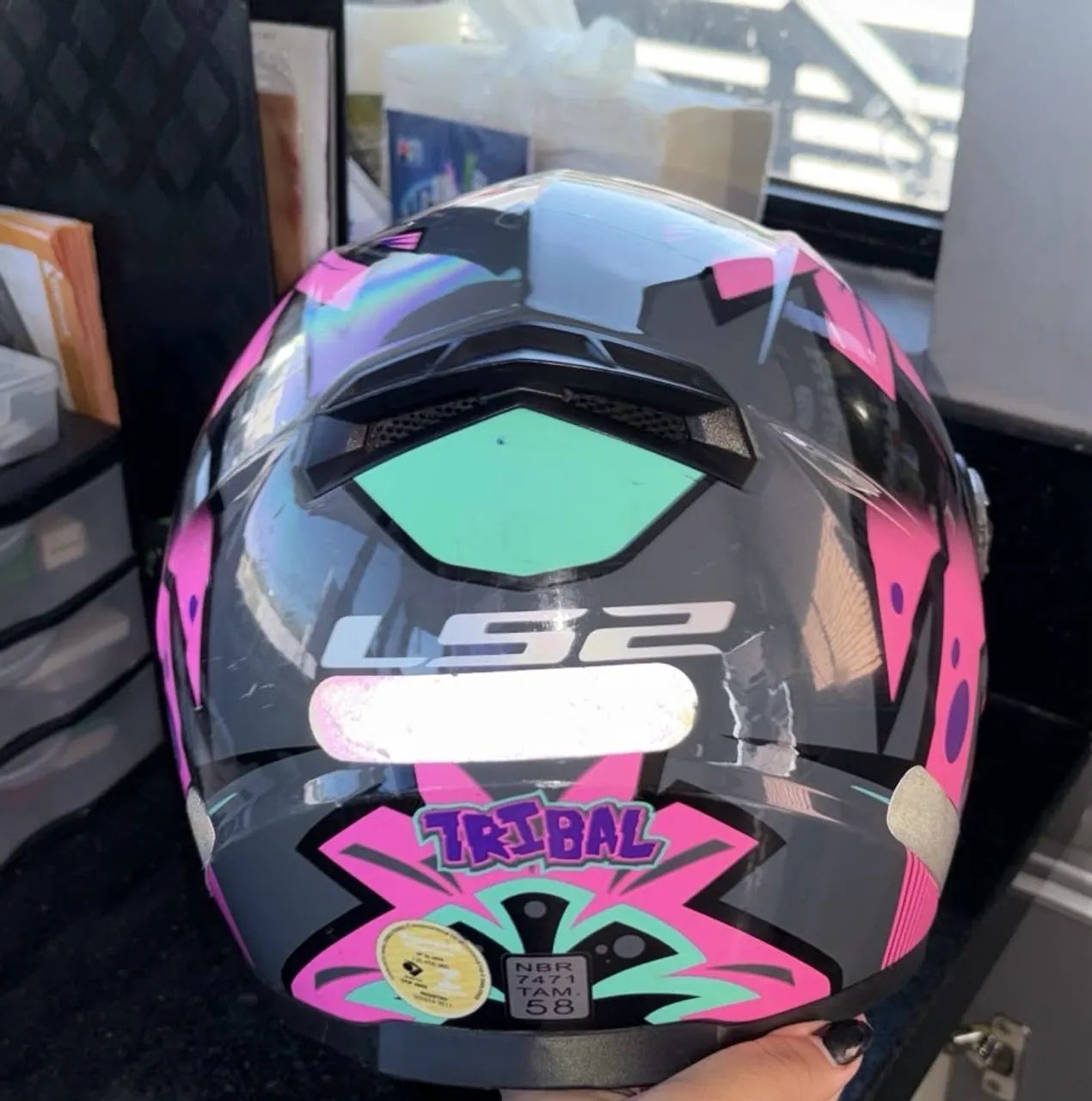 Capacete Ls2 feminino/aguia - Foto 2