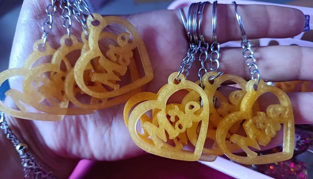 Kit 9 Chaveiros Mãe com Coração  - Foto 4