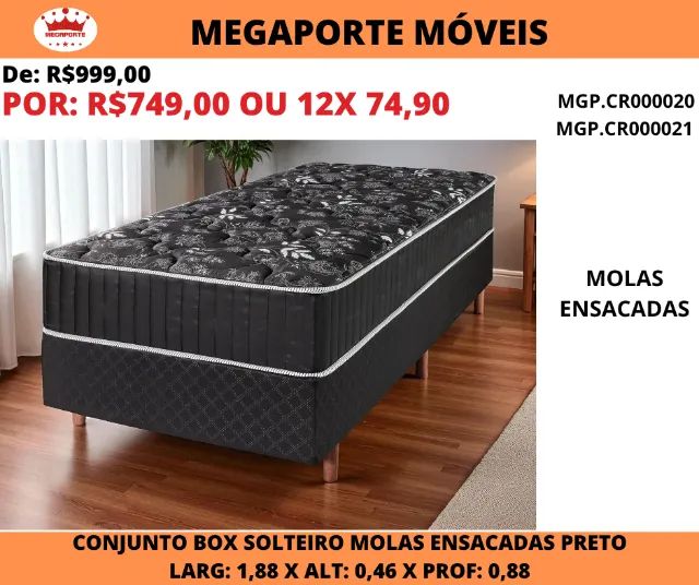 Conjunto Box Solteiro Molas Ensacadas