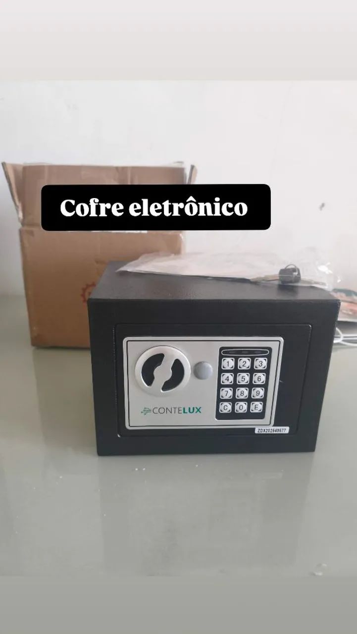 Cofre prata digital com 2 chaves forkis - Foto 2