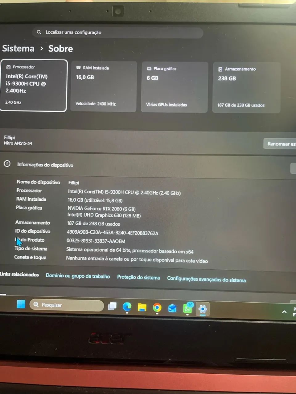 NOTEBOOK GAMER ACER NITRO 5 - Foto 2