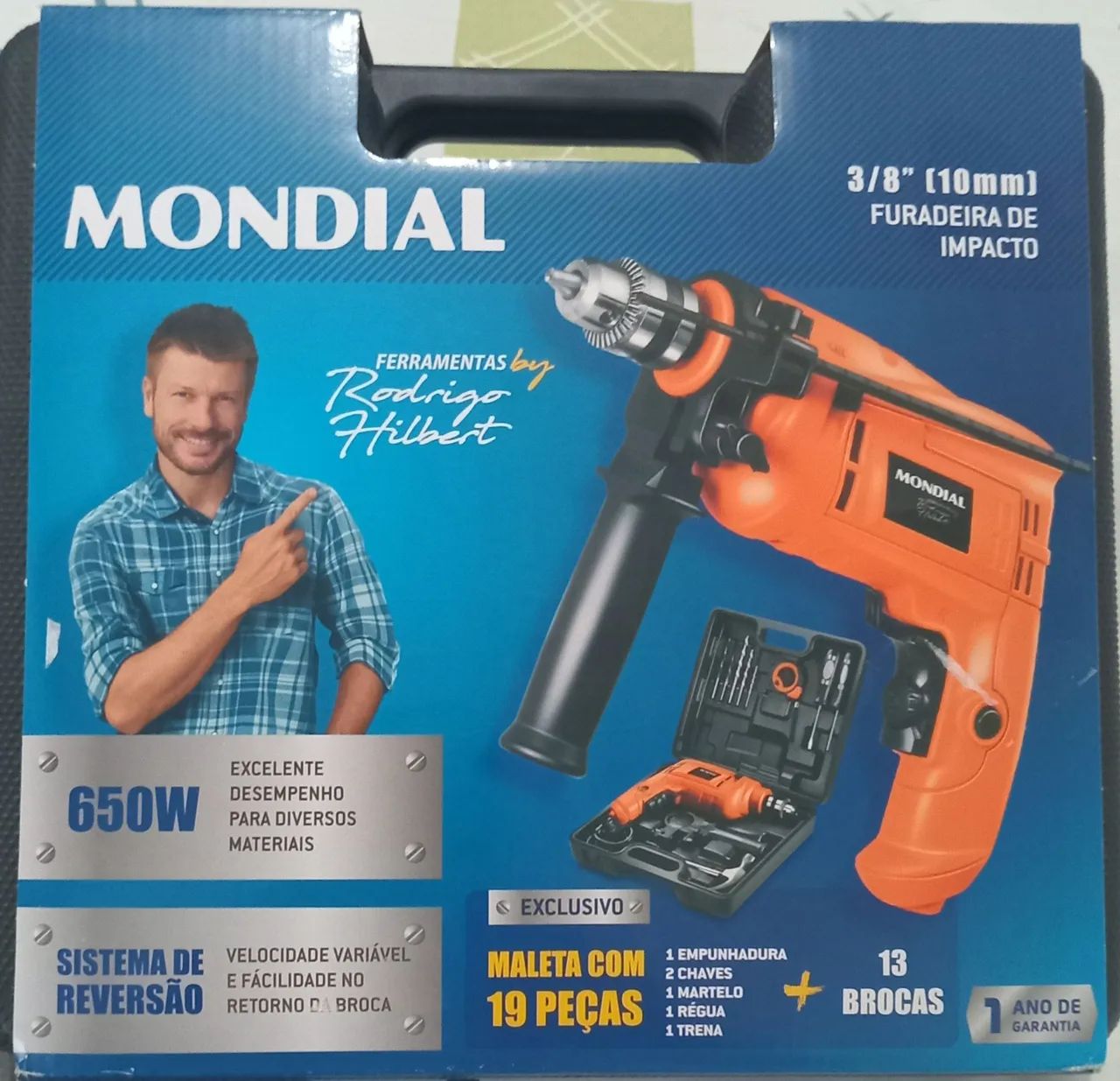 Furadeira Mondial 110V 650W com ferramentas e maleta (Nova) - Foto 4