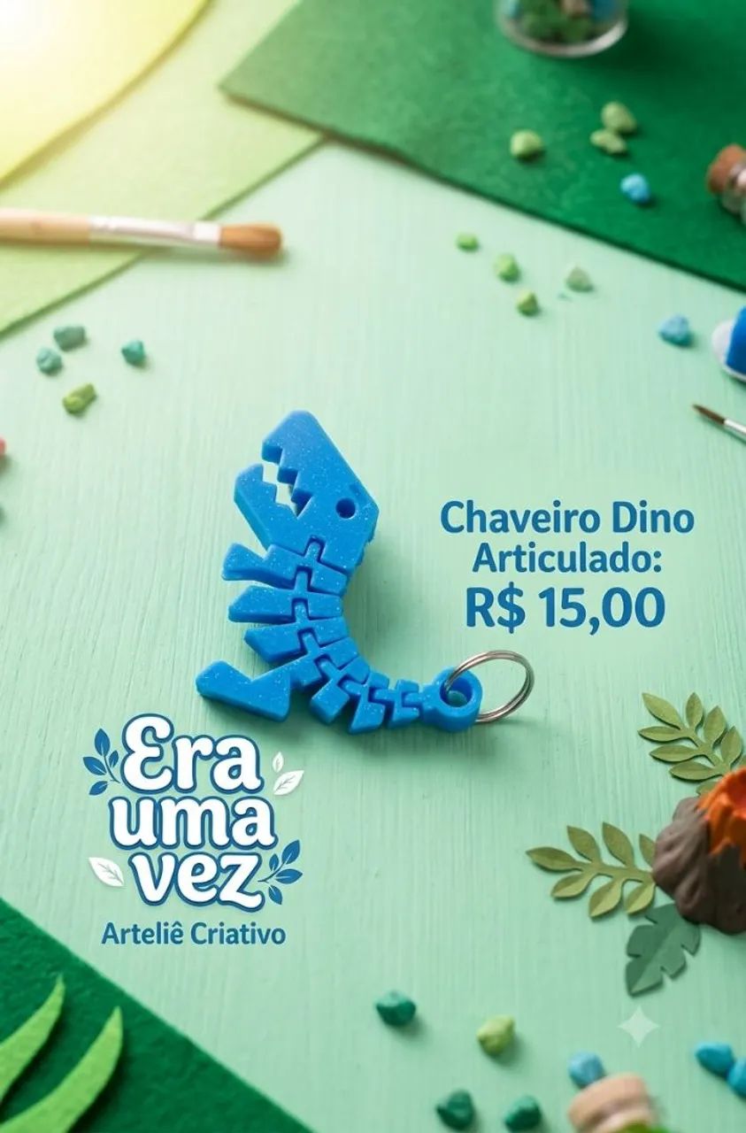 Chaveiro dino articulado 