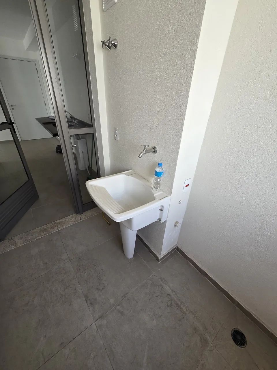 Medium-Sized Laundry Sink by Deca with Trap, Valve, and Column