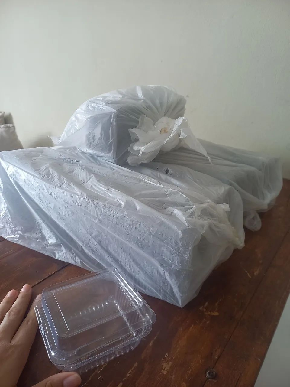 Embalagem quadrada de plástico para alimentos
