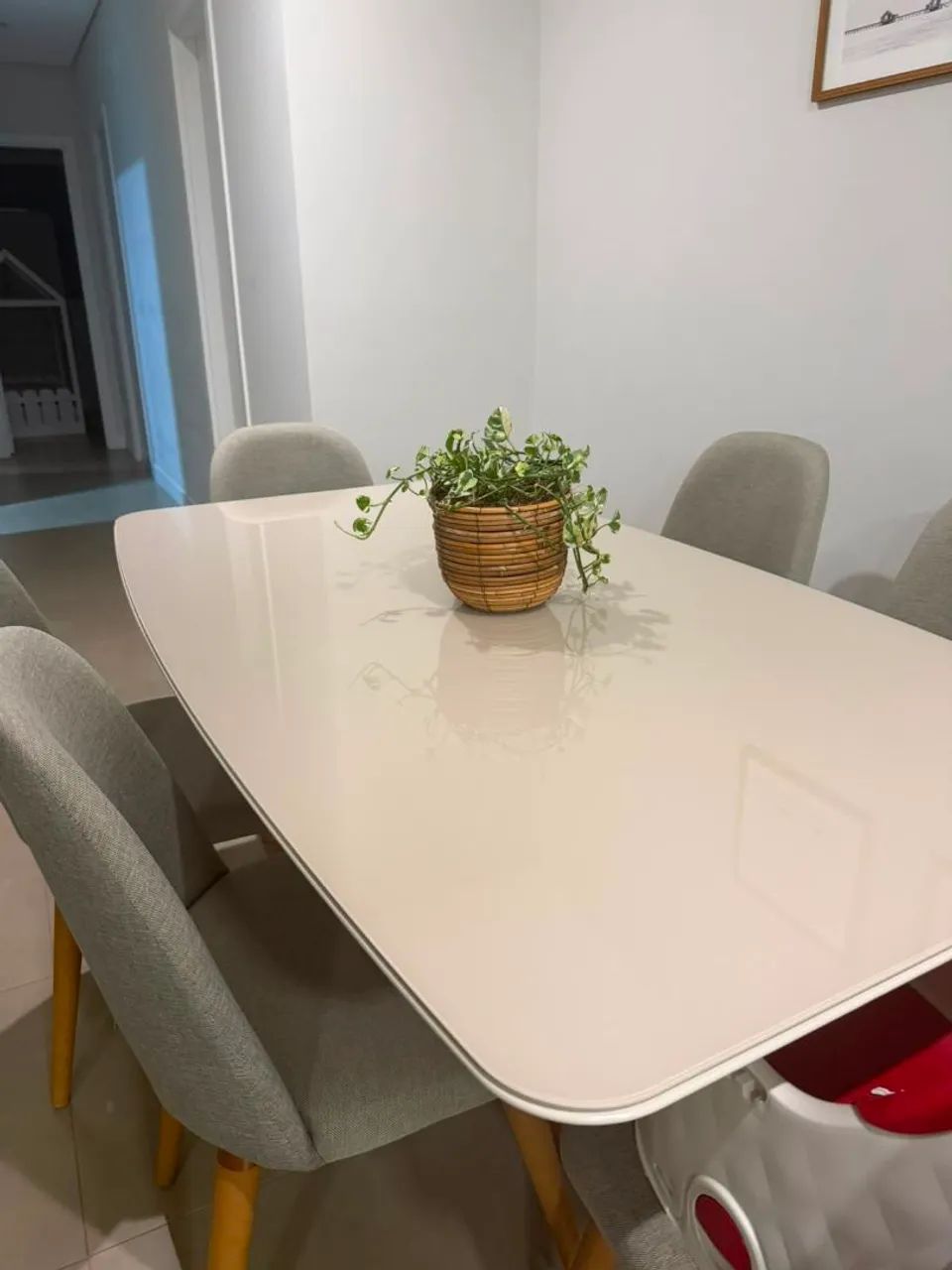Conjunto Mesa e 6cadeiras Bennett New Drop - Bege - Foto 2