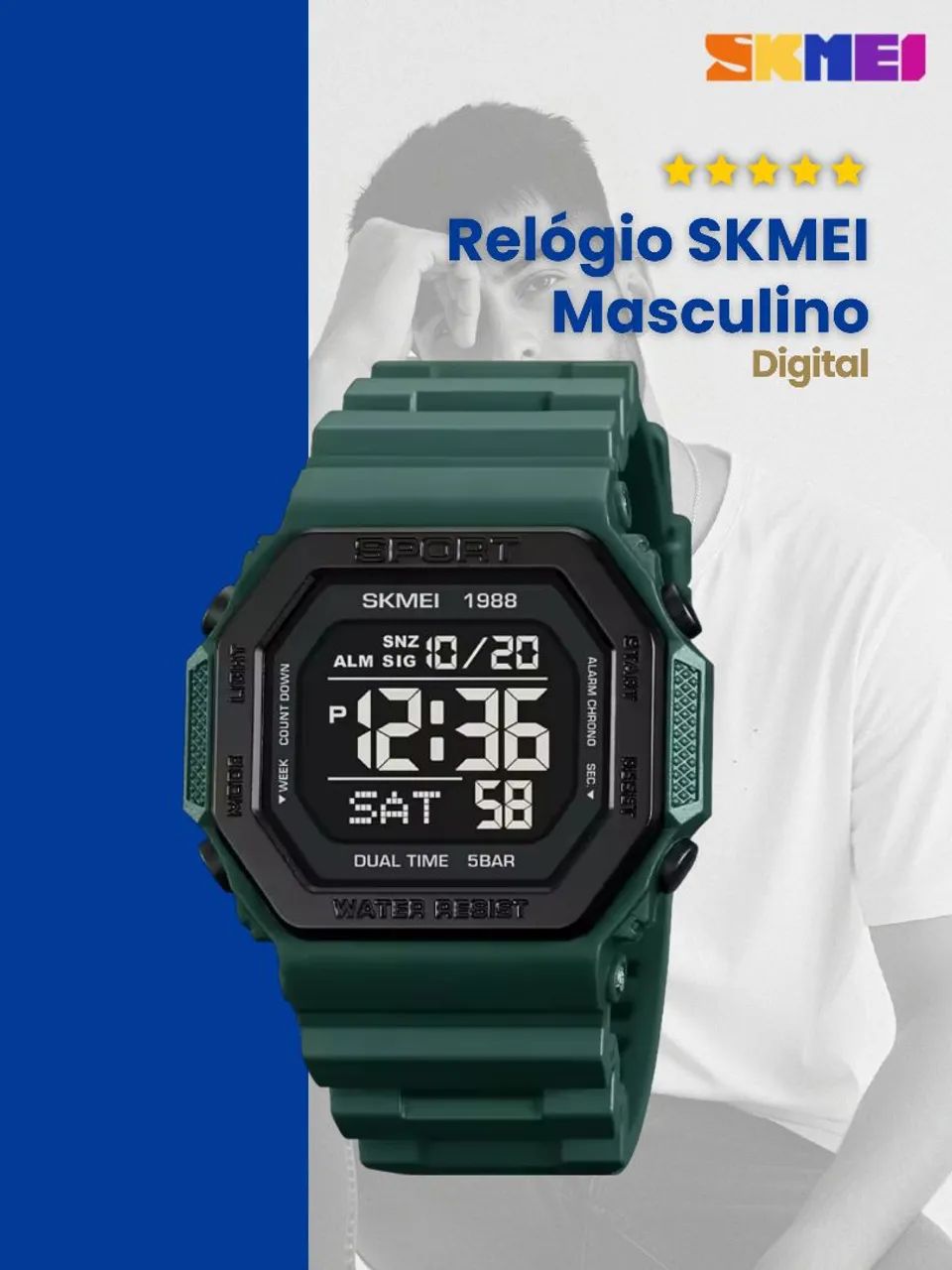 Relógio Digital Masculino - Foto 3