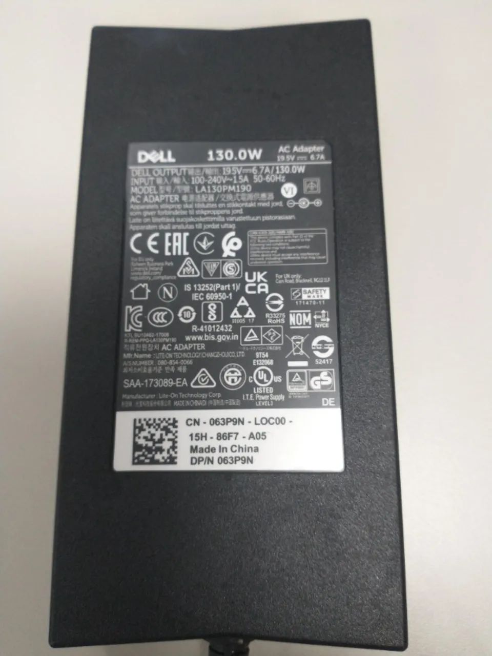 fonte carregador docking station dell d6000 130W