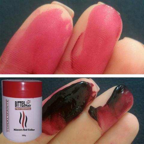 3 Máscara Color Red Vermelha Bittes Hair 500g - Foto 3