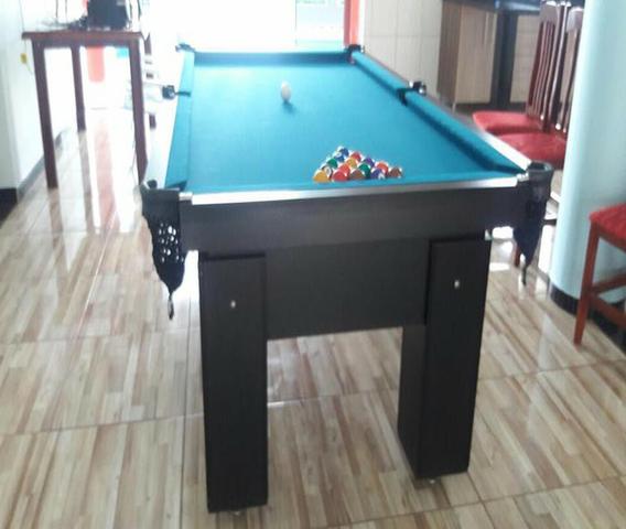 Mesa Residencial Cor Preta Tecido Azul Mod. BHOZ9962