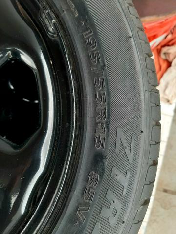 4 Pneus 195/55r15 e rodas de ferro da eco esporte