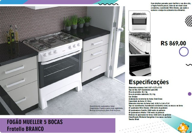 Mega Ofertas - Fogão Fratelo - 5bcs