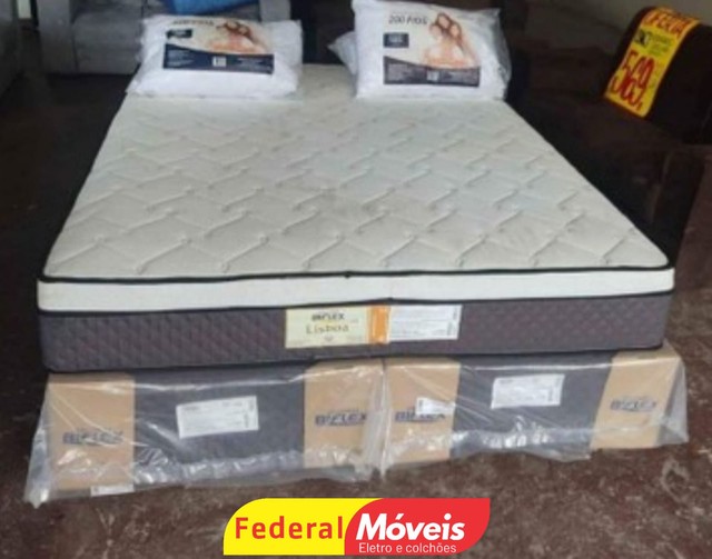Cama box casal molas ensacadas 1,38m nova na caixa  - Foto 2