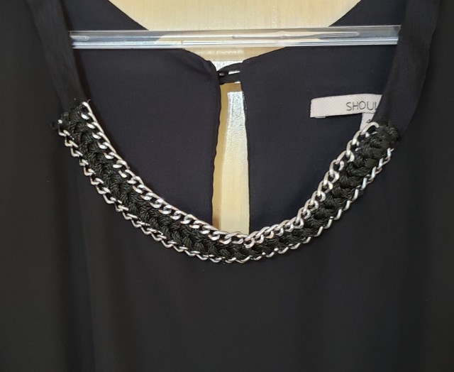 Vestido Preto Shoulder Saia Plissada - Foto 3